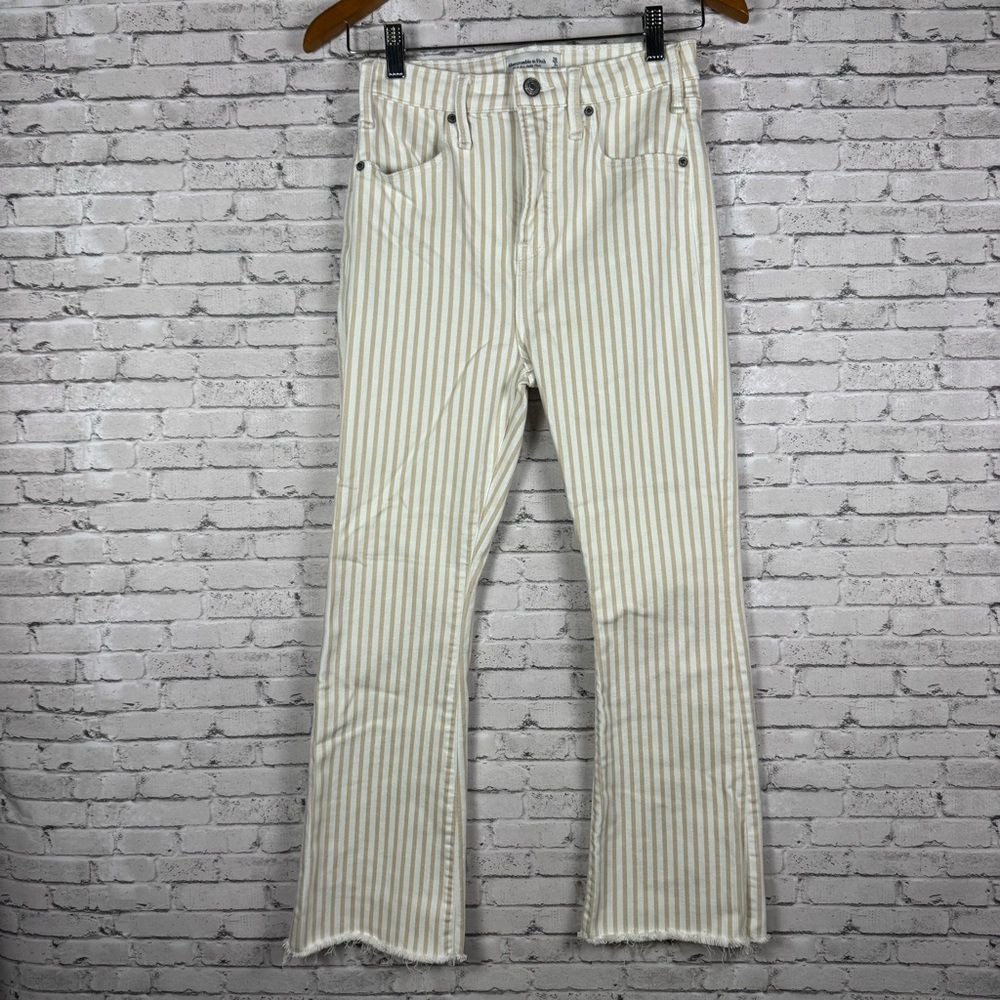 Abercrombie & Fitch High Waisted Striped Jeans